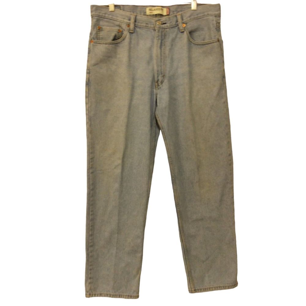 Levi's 550 jeans mens 36x32 blue denim relaxed fit straight leg Y2K light wash